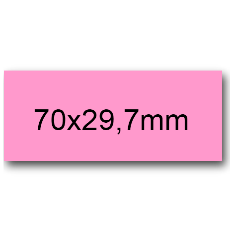 wereinaristea EtichetteAutoadesive, 70x29,7(29,7x70mm) Carta ROSA, adesivo Permanente, angoli a spigolo, per ink-jet, laser e fotocopiatrici, su foglio A4 (210x297mm).