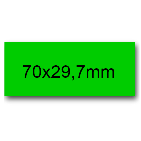 wereinaristea EtichetteAutoadesive, 70x29,7(29,7x70mm) Carta VERDE, adesivo Permanente, angoli a spigolo, per ink-jet, laser e fotocopiatrici, su foglio A4 (210x297mm).