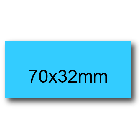 wereinaristea EtichetteAutoadesive, 70x32(32x70mm) Carta AZZURRO, adesivo Permanente, angoli a spigolo, per ink-jet, laser e fotocopiatrici, su foglio A4 (210x297mm).