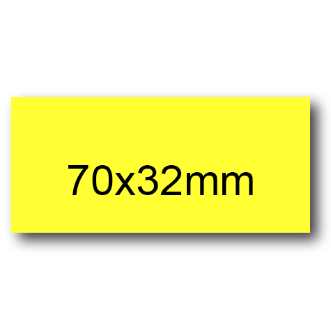 wereinaristea EtichetteAutoadesive, 70x32(32x70mm) Carta GIALLO, adesivo Permanente, angoli a spigolo, per ink-jet, laser e fotocopiatrici, su foglio A4 (210x297mm).