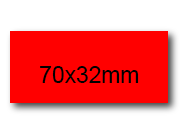 wereinaristea EtichetteAutoadesive, 70x32(32x70mm) Carta ROSSO, adesivo Permanente, angoli a spigolo, per ink-jet, laser e fotocopiatrici, su foglio A4 (210x297mm) bra3057RO