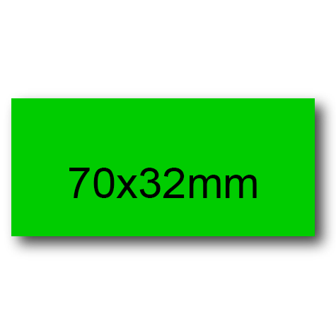 wereinaristea EtichetteAutoadesive, 70x32(32x70mm) Carta VERDE, adesivo Permanente, angoli a spigolo, per ink-jet, laser e fotocopiatrici, su foglio A4 (210x297mm).