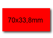 wereinaristea EtichetteAutoadesive, 70x33,8(33,8x70mm) Carta ROSSO, adesivo Permanente, angoli a spigolo, per ink-jet, laser e fotocopiatrici, su foglio A4 (210x297mm) bra3058RO