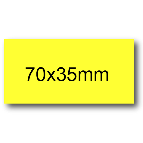 wereinaristea EtichetteAutoadesive, 70x35(35x70mm) Carta GIALLO, adesivo Permanente, angoli a spigolo, per ink-jet, laser e fotocopiatrici, su foglio A4 (210x297mm).