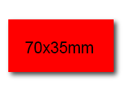 wereinaristea EtichetteAutoadesive, 70x35(35x70mm) Carta ROSSO, adesivo Permanente, angoli a spigolo, per ink-jet, laser e fotocopiatrici, su foglio A4 (210x297mm) bra3059RO