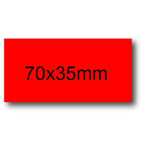 wereinaristea EtichetteAutoadesive, 70x35(35x70mm) Carta ROSSO, adesivo Permanente, angoli a spigolo, per ink-jet, laser e fotocopiatrici, su foglio A4 (210x297mm).