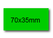 wereinaristea EtichetteAutoadesive, 70x35(35x70mm) Carta VERDE, adesivo Permanente, angoli a spigolo, per ink-jet, laser e fotocopiatrici, su foglio A4 (210x297mm) bra3059VE