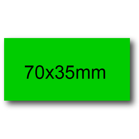 wereinaristea EtichetteAutoadesive, 70x35(35x70mm) Carta VERDE, adesivo Permanente, angoli a spigolo, per ink-jet, laser e fotocopiatrici, su foglio A4 (210x297mm).