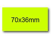 wereinaristea EtichetteAutoadesive, 70x36(36x70mm) Carta GIALLO FLUORESCENTE, adesivo Permanente, angoli a spigolo, per ink-jet, laser e fotocopiatrici, su foglio A4 (210x297mm).