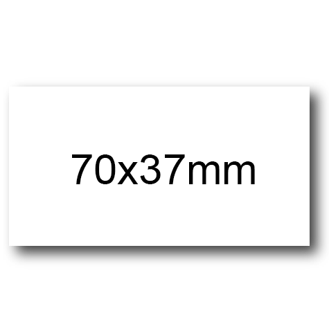 wereinaristea EtichetteAutoadesive, ,70x37 PoliestereBIANCOopaco (37x70mm), adesivo PERMANENTE, angoli a spigolo, per laser e fotocopiatrici, su foglio A4 (210x297mm), PL113330.