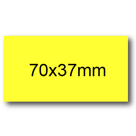 wereinaristea EtichetteAutoadesive, 70x37(37x70mm) Carta GIALLO, adesivo Permanente, angoli a spigolo, per ink-jet, laser e fotocopiatrici, su foglio A4 (210x297mm).