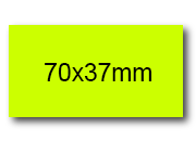 wereinaristea EtichetteAutoadesive, 70x37(37x70mm) Carta GIALLO FLUORESCENTE, adesivo Permanente, angoli a spigolo, per ink-jet, laser e fotocopiatrici, su foglio A4 (210x297mm).