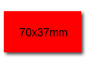wereinaristea EtichetteAutoadesive, 70x37(37x70mm) Carta ROSSO, adesivo Permanente, angoli a spigolo, per ink-jet, laser e fotocopiatrici, su foglio A4 (210x297mm) bra3061RO