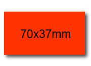 wereinaristea EtichetteAutoadesive, 70x37(37x70mm) Carta ROSSO FLUORESCENTE, adesivo Permanente, angoli a spigolo, per ink-jet, laser e fotocopiatrici, su foglio A4 (210x297mm).