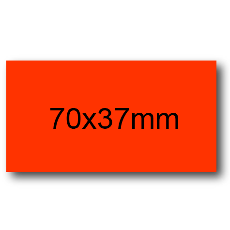 wereinaristea EtichetteAutoadesive, 70x37(37x70mm) Carta ROSSO FLUORESCENTE, adesivo Permanente, angoli a spigolo, per ink-jet, laser e fotocopiatrici, su foglio A4 (210x297mm).