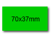 wereinaristea EtichetteAutoadesive, 70x37(37x70mm) Carta VERDE, adesivo Permanente, angoli a spigolo, per ink-jet, laser e fotocopiatrici, su foglio A4 (210x297mm).