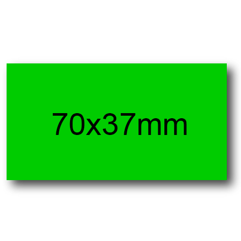 wereinaristea EtichetteAutoadesive, 70x37(37x70mm) Carta VERDE, adesivo Permanente, angoli a spigolo, per ink-jet, laser e fotocopiatrici, su foglio A4 (210x297mm).