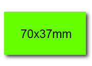 wereinaristea EtichetteAutoadesive, 70x37(37x70mm) Carta VERDE FLUORESCENTE, adesivo Permanente, angoli a spigolo, per ink-jet, laser e fotocopiatrici, su foglio A4 (210x297mm).