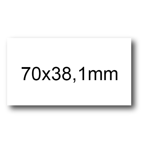 wereinaristea EtichetteAutoadesive, 70x38,1(38,1x70mm) Carta BIANCO, adesivo Permanente, angoli a spigolo, per ink-jet, laser e fotocopiatrici, su foglio A4 (210x297mm).
