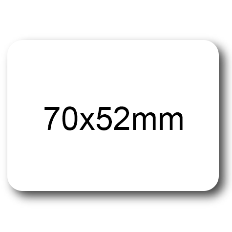 wereinaristea EtichetteAutoadesive, 70x52(52x70mm) Carta BIANCO, adesivo Permanente, angoli arrotondati, per ink-jet, laser e fotocopiatrici, su foglio A4 (210x297mm).