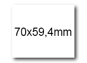 wereinaristea EtichetteAutoadesive, 70x59,4(59,4x70mm) Carta BIANCO, adesivo Permanente, angoli a spigolo, per ink-jet, laser e fotocopiatrici, su foglio A4 (210x297mm) bra3070