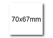 wereinaristea EtichetteAutoadesive, 70x67(67x70mm) Carta BIANCO, adesivo Permanente, angoli a spigolo, per ink-jet, laser e fotocopiatrici, su foglio A4 (210x297mm) bra3071