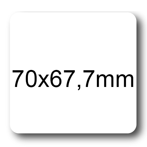 wereinaristea EtichetteAutoadesive, 70x67,7(67,7x70mm) Carta BIANCO, adesivo Permanente, angoli arrotondati, per ink-jet, laser e fotocopiatrici, su foglio A4 (210x297mm).