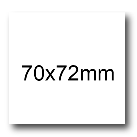 wereinaristea EtichetteAutoadesive, carta, 70x72mm BIANCO, angoli a SPIGOLO, adesivo Permanente, per ink-jet, laser e fotocopiatrici, su foglio A4 (210x297mm),  (72x70mm).