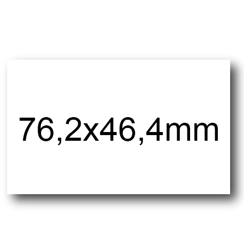 wereinaristea EtichetteAutoadesive, 76,2x46,4(46,4x76,2mm) Carta BIANCO, adesivo Permanente, angoli arrotondati, per ink-jet, laser e fotocopiatrici, su foglio A4 (210x297mm).