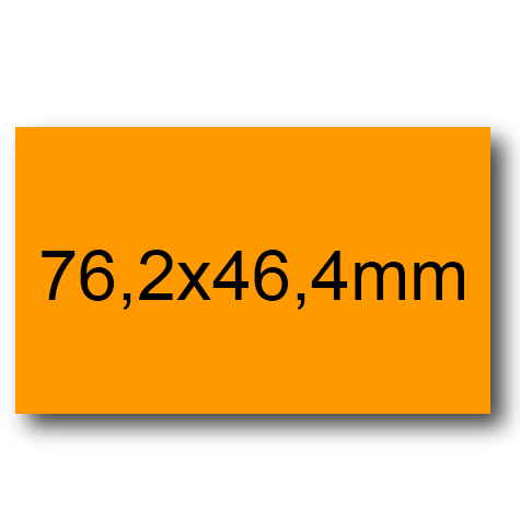 wereinaristea EtichetteAutoadesive, 76,2x46,4(46,4x76,2mm) Carta ARANCIONE, adesivo Permanente, angoli arrotondati, per ink-jet, laser e fotocopiatrici, su foglio A4 (210x297mm).