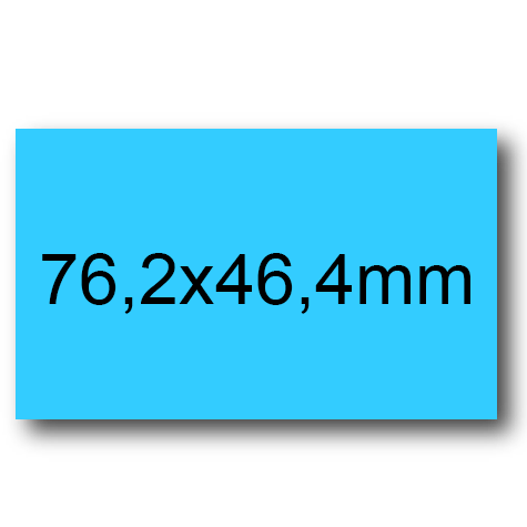 wereinaristea EtichetteAutoadesive, 76,2x46,4(46,4x76,2mm) Carta AZZURRO, adesivo Permanente, angoli arrotondati, per ink-jet, laser e fotocopiatrici, su foglio A4 (210x297mm).