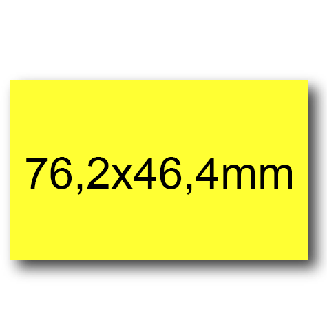 wereinaristea EtichetteAutoadesive, 76,2x46,4(46,4x76,2mm) Carta GIALLO, adesivo Permanente, angoli arrotondati, per ink-jet, laser e fotocopiatrici, su foglio A4 (210x297mm).
