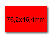wereinaristea EtichetteAutoadesive, 76,2x46,4(46,4x76,2mm) Carta ROSSO, adesivo Permanente, angoli arrotondati, per ink-jet, laser e fotocopiatrici, su foglio A4 (210x297mm).