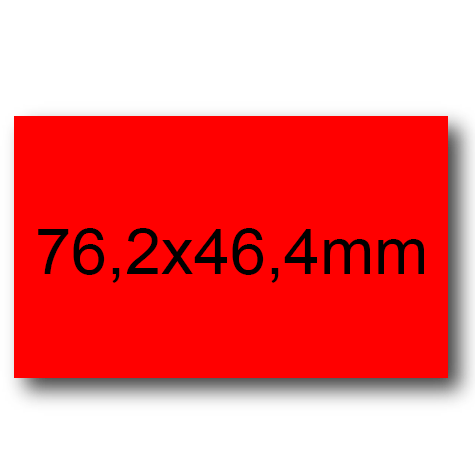 wereinaristea EtichetteAutoadesive, 76,2x46,4(46,4x76,2mm) Carta ROSSO, adesivo Permanente, angoli arrotondati, per ink-jet, laser e fotocopiatrici, su foglio A4 (210x297mm).