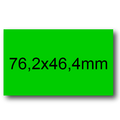 wereinaristea EtichetteAutoadesive, 76,2x46,4(46,4x76,2mm) Carta VERDE, adesivo Permanente, angoli arrotondati, per ink-jet, laser e fotocopiatrici, su foglio A4 (210x297mm).