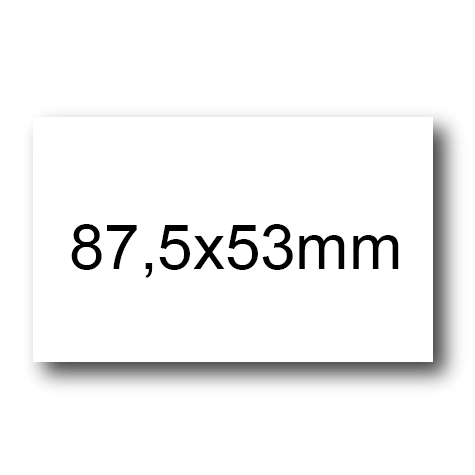 wereinaristea EtichetteAutoadesive, COPRENTE, 87,5x53(53x87,5mm) Carta BIANCO, adesivo Permanente, angoli a spigolo, per ink-jet, laser e fotocopiatrici, su foglio A4 (210x297mm).