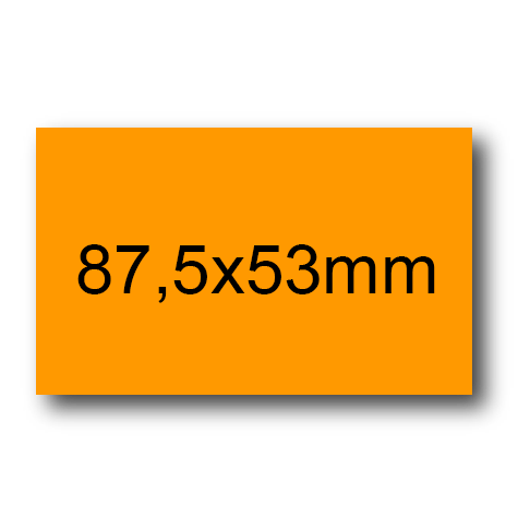 wereinaristea EtichetteAutoadesive, 87,5x53(53x87,5mm) Carta ARANCIONE, adesivo Permanente, angoli a spigolo, per ink-jet, laser e fotocopiatrici, su foglio A4 (210x297mm).