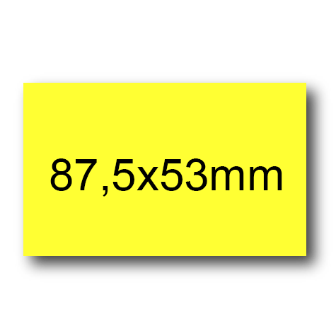 wereinaristea EtichetteAutoadesive, 87,5x53(53x87,5mm) Carta GIALLO, adesivo Permanente, angoli a spigolo, per ink-jet, laser e fotocopiatrici, su foglio A4 (210x297mm).