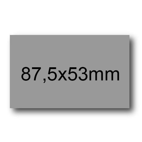 wereinaristea EtichetteAutoadesive, 87,5x53(53x87,5mm) Carta GRIGIO, adesivo Permanente, angoli a spigolo, per ink-jet, laser e fotocopiatrici, su foglio A4 (210x297mm).