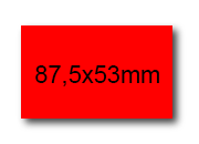 wereinaristea EtichetteAutoadesive, 87,5x53(53x87,5mm) Carta ROSSO, adesivo Permanente, angoli a spigolo, per ink-jet, laser e fotocopiatrici, su foglio A4 (210x297mm).