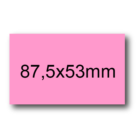 wereinaristea EtichetteAutoadesive, 87,5x53(53x87,5mm) Carta ROSA, adesivo Permanente, angoli a spigolo, per ink-jet, laser e fotocopiatrici, su foglio A4 (210x297mm).