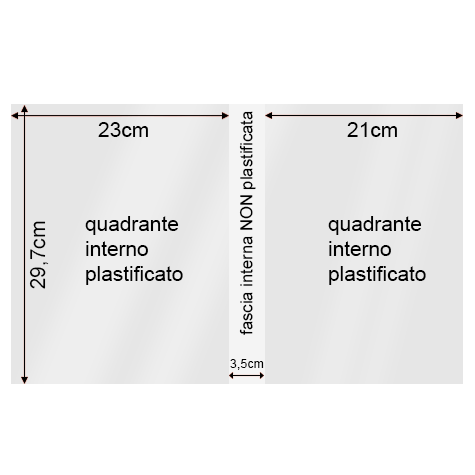 legatoria Cartoncino Sirio Plastificato Fedrigoni, BIANCO Con riserva non plastificata per adesione, formato A3L (29,7x51cm), 320grammi x mq (Cartoncino 290gr + plastificazione 30gr).