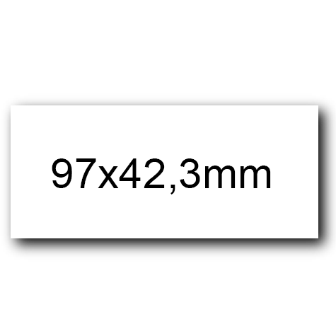 wereinaristea EtichetteAutoadesive, 97x42,3(42,3x97mm) Carta BIANCO, adesivo Permanente, angoli a spigolo, per ink-jet, laser e fotocopiatrici, su foglio A4 (210x297mm).