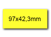 wereinaristea EtichetteAutoadesive, 97x42,3(42,3x97mm) Carta GIALLO, adesivo Permanente, angoli a spigolo, per ink-jet, laser e fotocopiatrici, su foglio A4 (210x297mm).