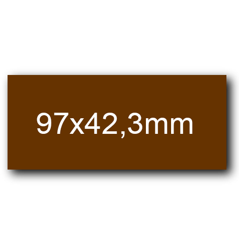 wereinaristea EtichetteAutoadesive, 97x42,3(42,3x97mm) Carta MARRONE, adesivo Permanente, angoli a spigolo, per ink-jet, laser e fotocopiatrici, su foglio A4 (210x297mm).