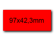 wereinaristea EtichetteAutoadesive, 97x42,3(42,3x97mm) Carta ROSSO, adesivo Permanente, angoli a spigolo, per ink-jet, laser e fotocopiatrici, su foglio A4 (210x297mm) bra3088RO