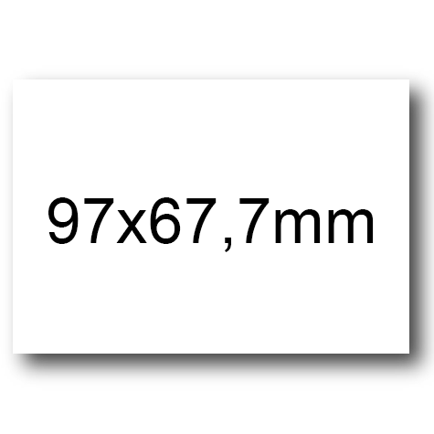 wereinaristea EtichetteAutoadesive, 97x67,7(67,7x97mm) Carta BIANCO, adesivo Permanente, angoli a spigolo, per ink-jet, laser e fotocopiatrici, su foglio A4 (210x297mm).