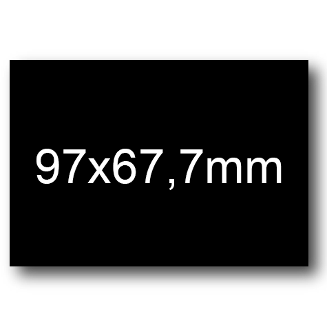 wereinaristea EtichetteAutoadesive, 97x67,7(67,7x97mm) Carta NERO, adesivo Permanente, angoli a spigolo, per ink-jet, laser e fotocopiatrici, su foglio A4 (210x297mm).