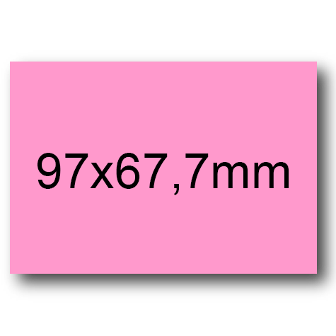 wereinaristea EtichetteAutoadesive, 97x67,7(67,7x97mm) Carta ROSA, adesivo Permanente, angoli a spigolo, per ink-jet, laser e fotocopiatrici, su foglio A4 (210x297mm).