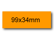 wereinaristea EtichetteAutoadesive, 99x34(34x99mm) Carta ARANCIONE, adesivo Permanente, angoli a spigolo, per ink-jet, laser e fotocopiatrici, su foglio A4 (210x297mm).
